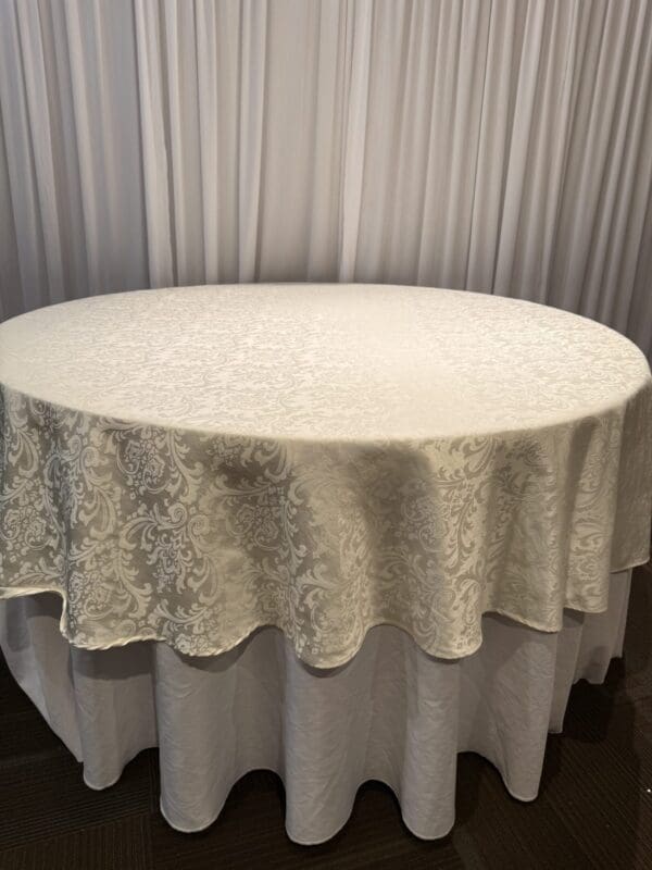 Ivory Jacquard Overlay - As Needed Party Rentals
